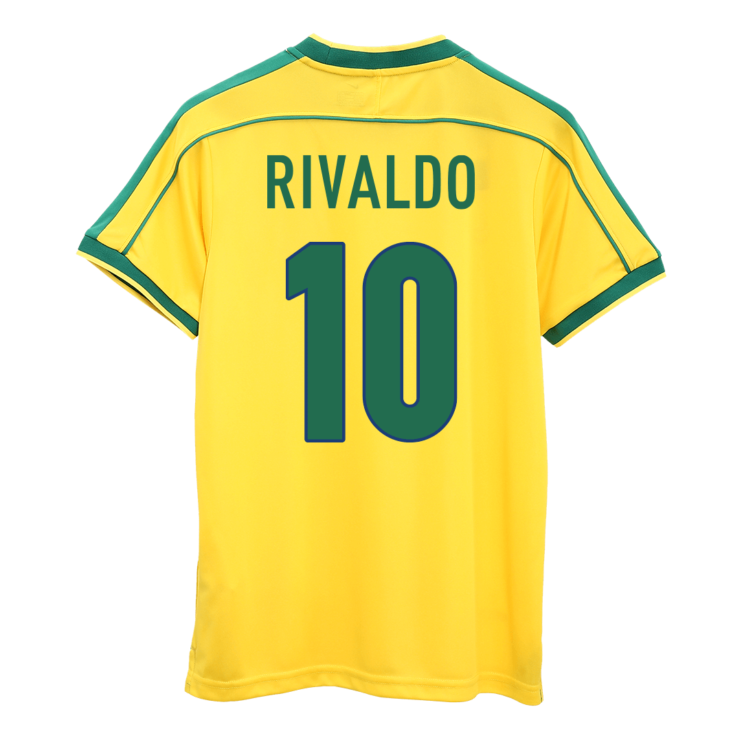 Retro RIVALDO #10 Men's Brazil World Cup 1998 Home Soccer Jersey