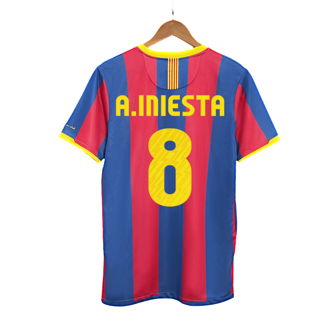 Retro A.INIESTA #8 Men's Barcelona 2010/11 Home Soccer Jersey