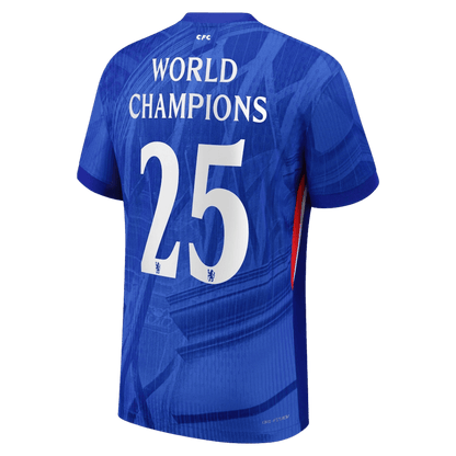 WORLD CHAMPIONS #25 Men's Chelsea 2025/26 Player Version Home Soccer Jersey - Slim Fit