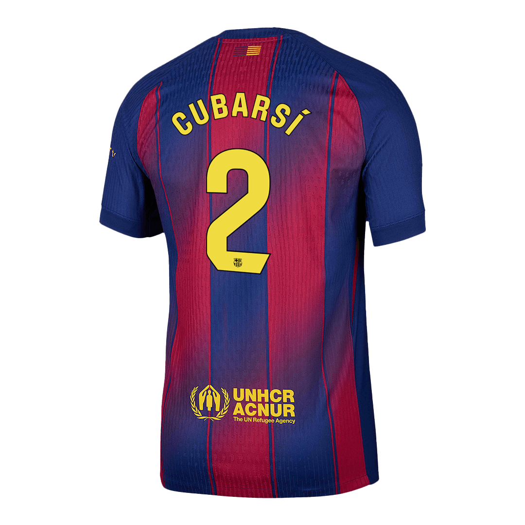 CUBARSÍ #2 Men's Barcelona 2025/26 Player Version Home Soccer Jersey - Slim Fit