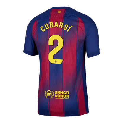 CUBARSÍ #2 Men's Barcelona 2025/26 Player Version Home Soccer Jersey - Slim Fit