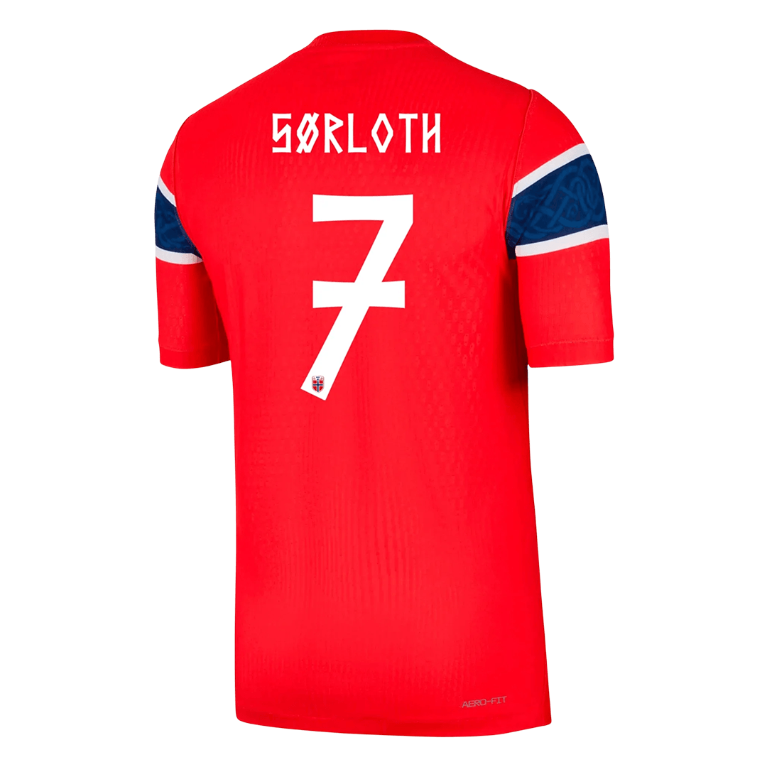 SØRLOTH #7 Men's Norway World Cup 2026 Player Version Home Soccer Jersey - Slim Fit