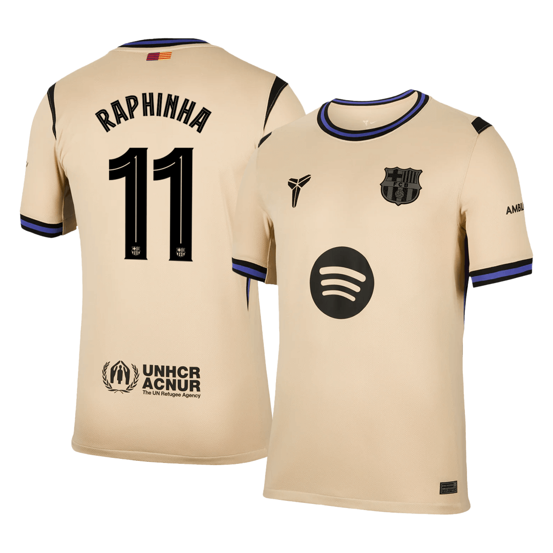 RAPHINHA #11 Men's Barcelona UCL 2025/26 Away Soccer Jersey