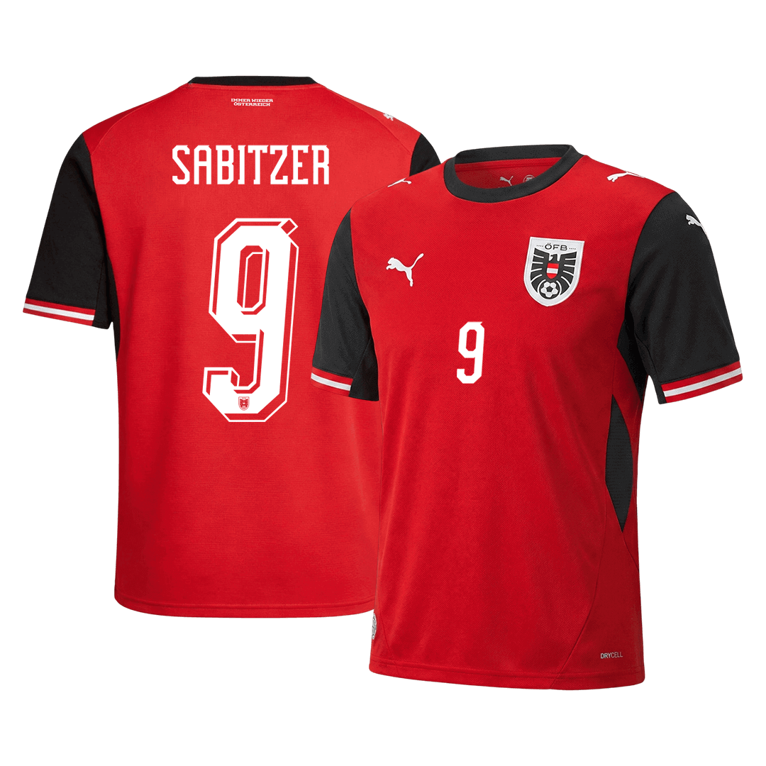 SABITZER #9 Men's Austria World Cup 2026 Home Soccer Jersey