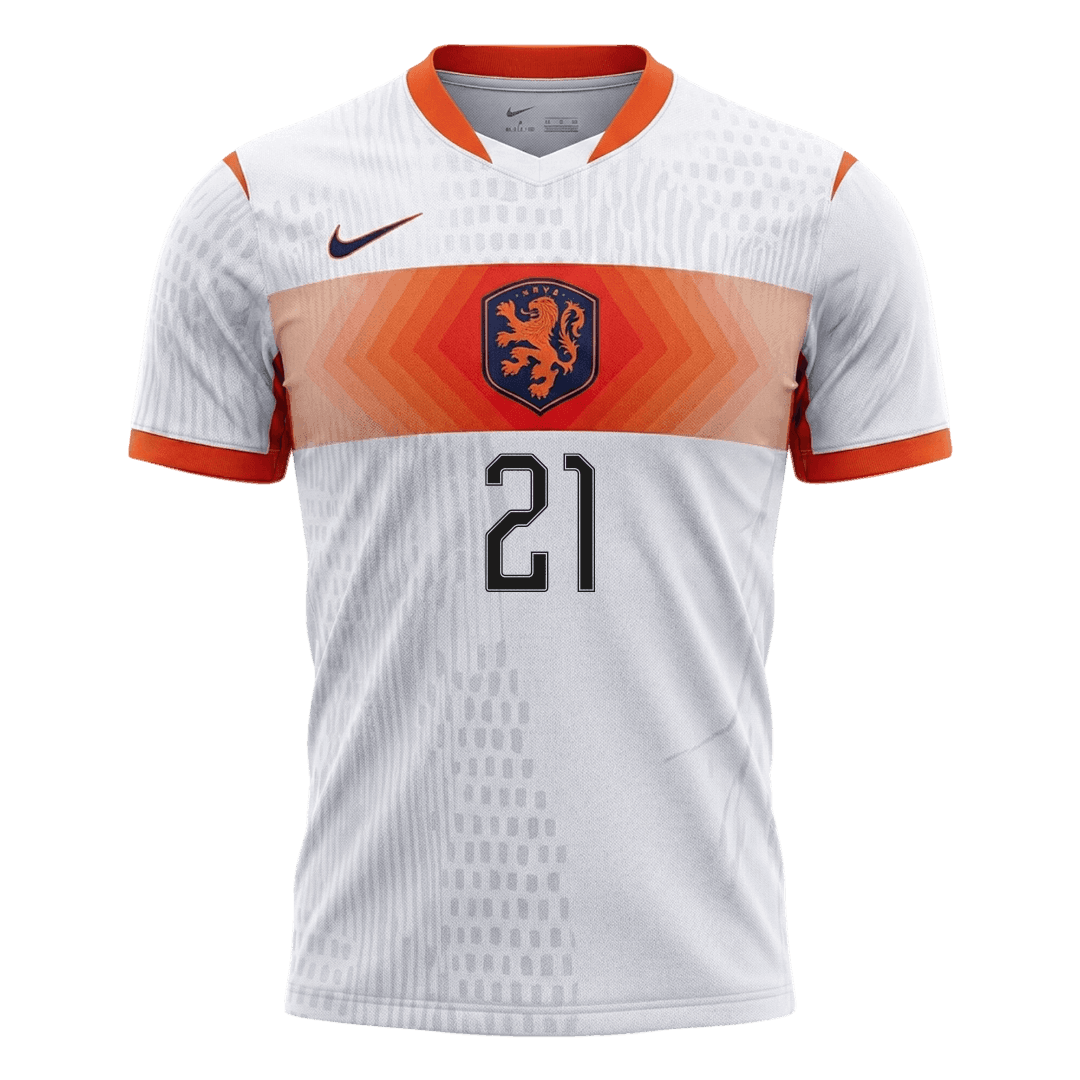 F.DE JONG #21 Men's Netherlands World Cup 2026 Player Version Away Soccer Jersey - Slim Fit