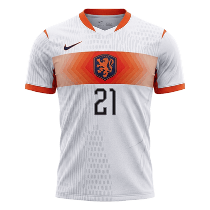 F.DE JONG #21 Men's Netherlands World Cup 2026 Player Version Away Soccer Jersey - Slim Fit