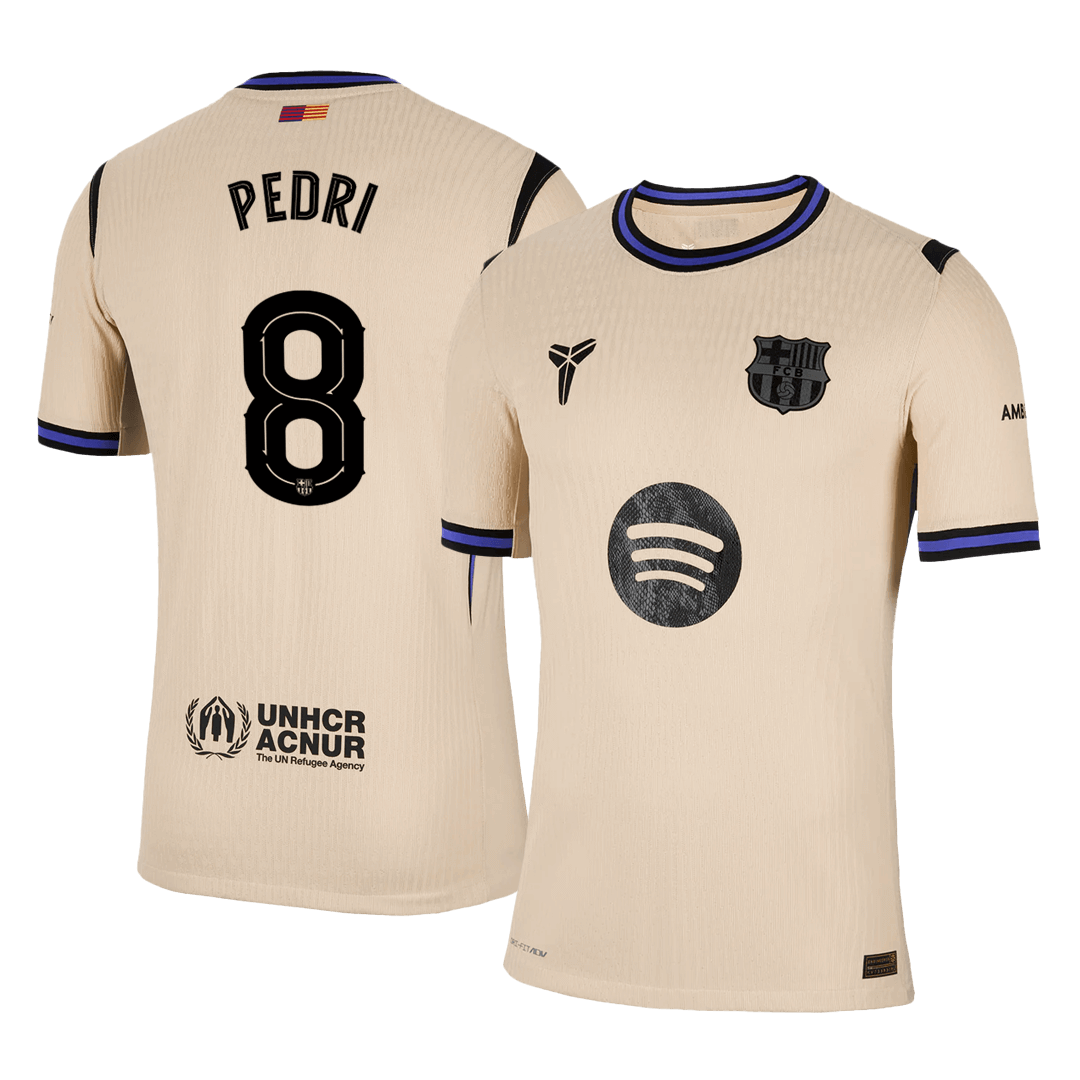 PEDRI #8 Men's Barcelona UCL 2025/26 Player Version Away Soccer Jersey - Slim Fit