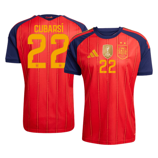 CUBARSÍ #22 Men's Spain World Cup 2026 Player Version Champion Edition Home Soccer Jersey
