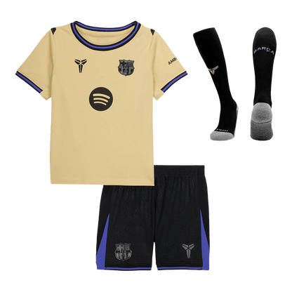 Kid's Barcelona 2025/26 Away Soccer Jersey Full Kit