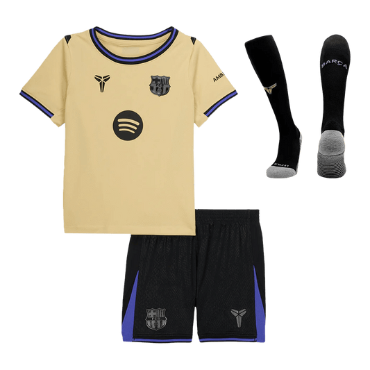 Kid's Barcelona 2025/26 Away Soccer Jersey Full Kit