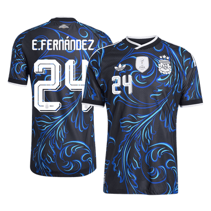 E. FERNÁNDEZ #24 Men's Argentina World Cup 2026 Player Version Away Soccer Jersey - Slim Fit