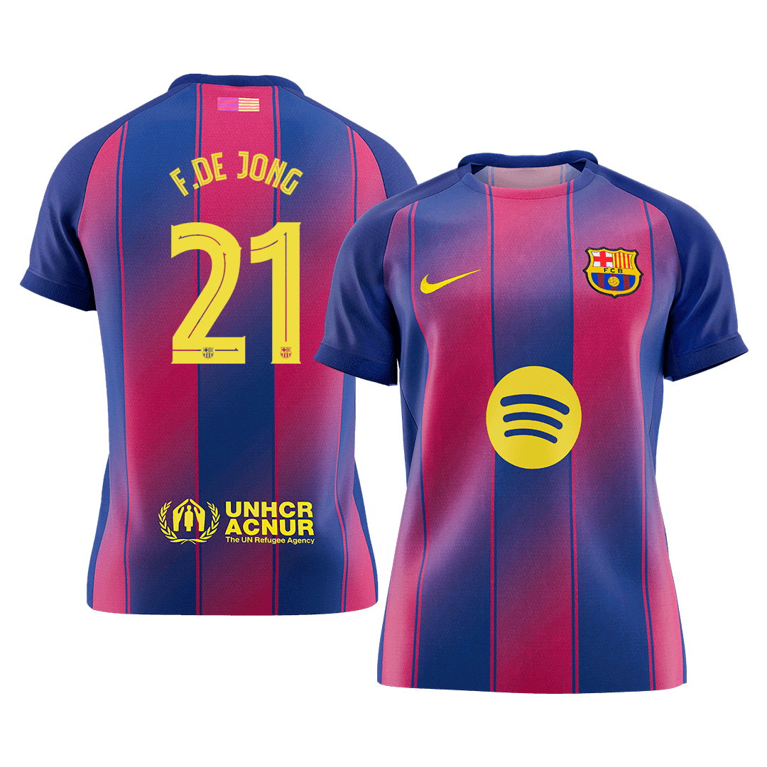 F.DE JONG #21 Men's Barcelona UCL 2025/26 Home Soccer Jersey [PREMIUM]