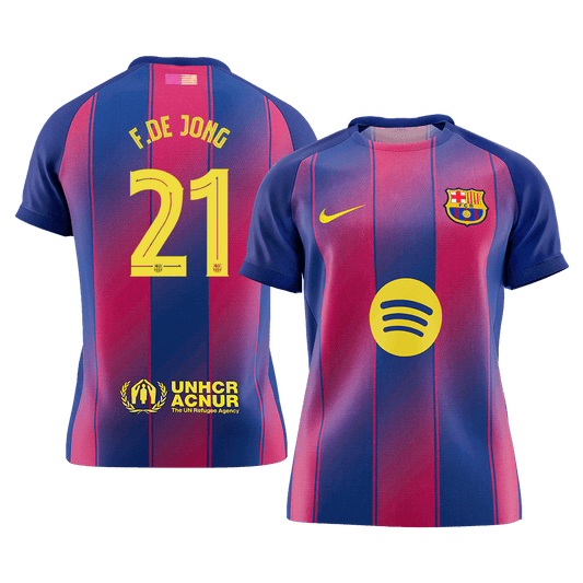 F.DE JONG #21 Men's Barcelona UCL 2025/26 Home Soccer Jersey [PREMIUM]