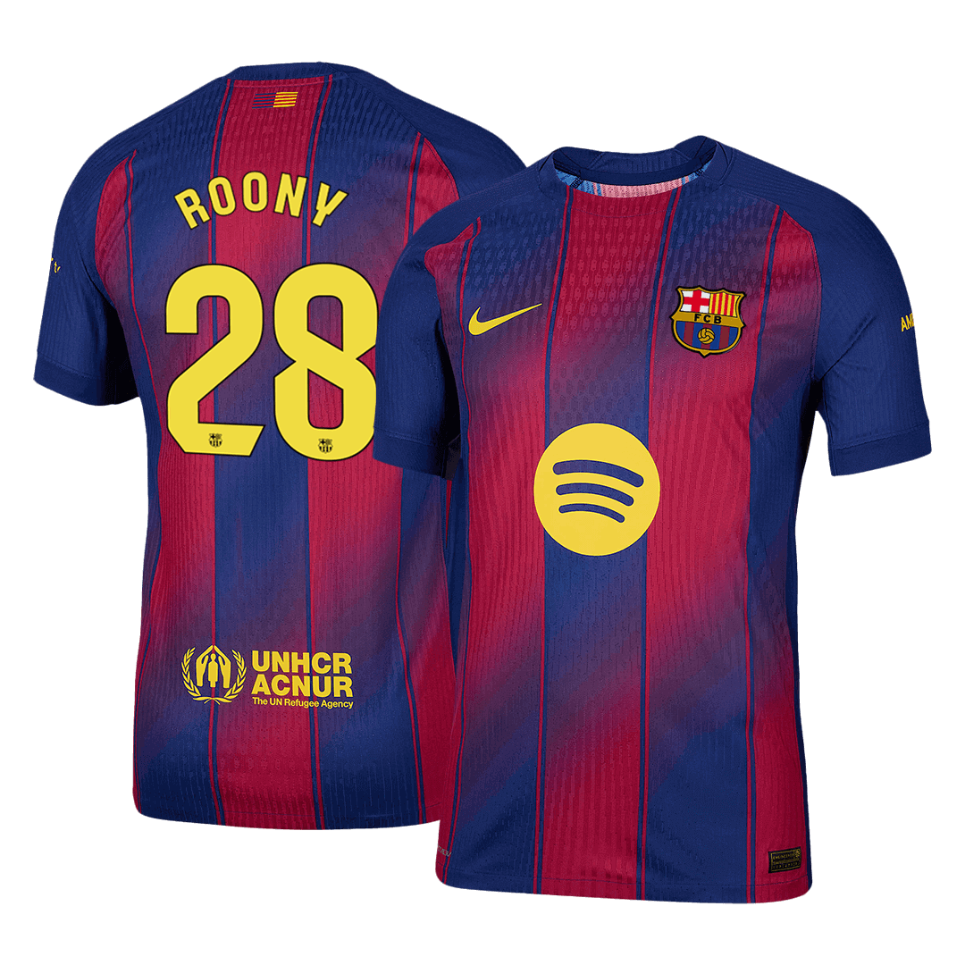ROONY #28 Men's Barcelona 2025/26 Player Version Home Soccer Jersey - Slim Fit