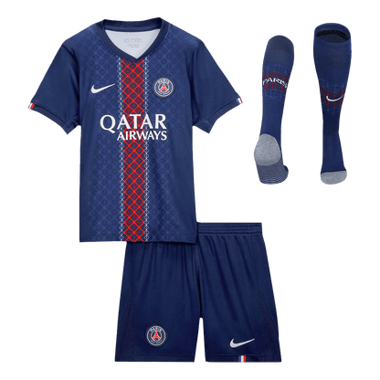 Kid's PSG 2025/26 Home Soccer Jersey Full Kit