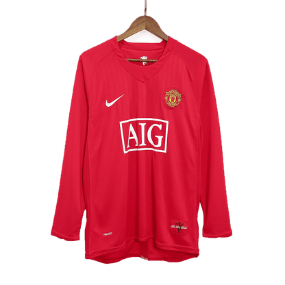 Retro RONALDO #7 Men's Manchester United 2007/08 Home Long Sleeve Soccer Jersey
