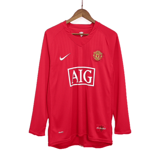 Retro RONALDO #7 Men's Manchester United 2007/08 Home Long Sleeve Soccer Jersey