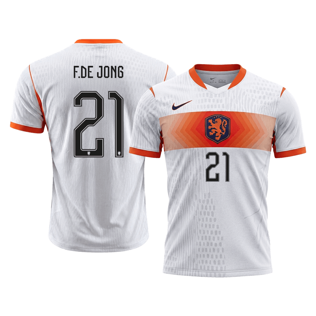 F.DE JONG #21 Men's Netherlands World Cup 2026 Player Version Away Soccer Jersey - Slim Fit
