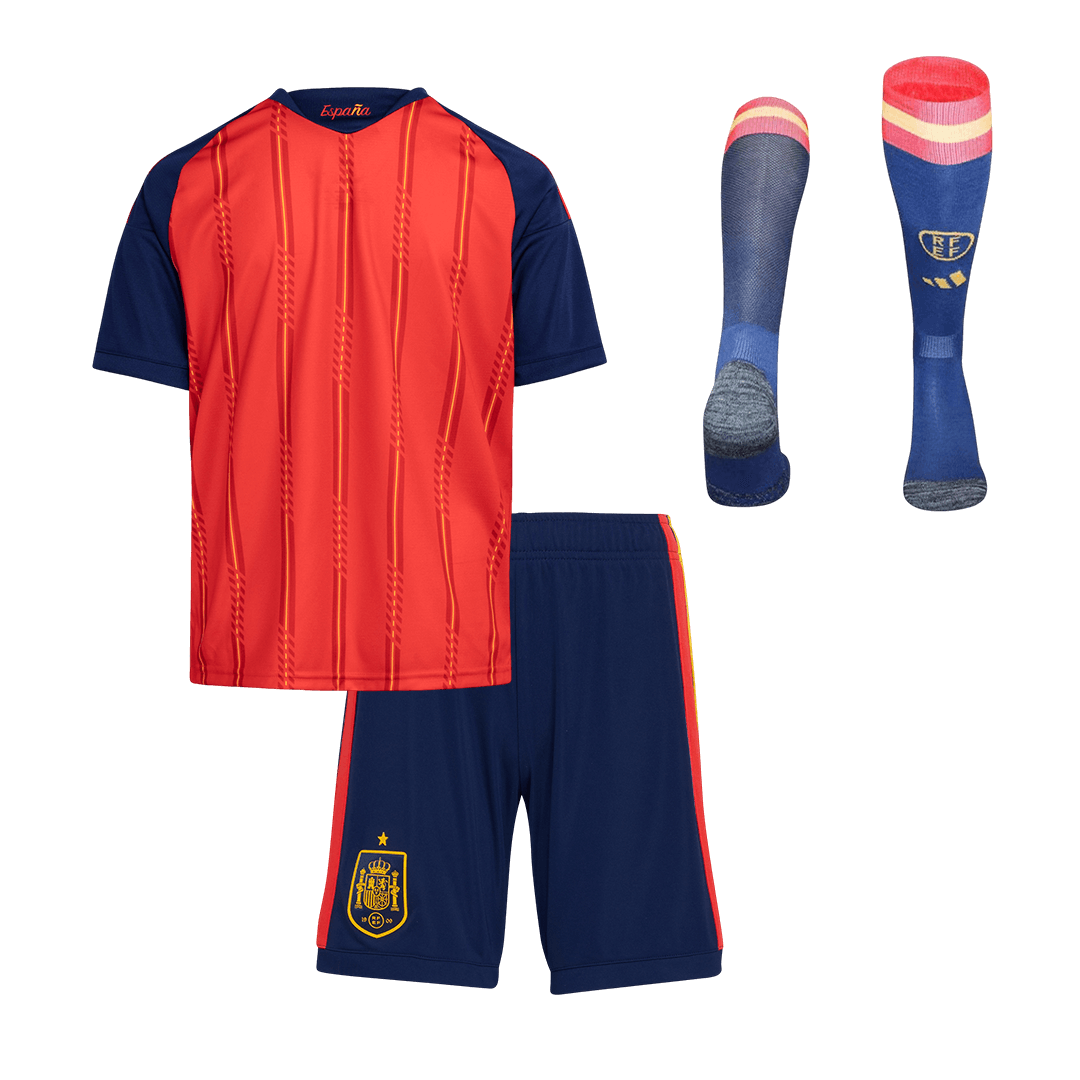 Kid's Spain World Cup 2026 Home Soccer Jersey Full Kit [PREMIUM]