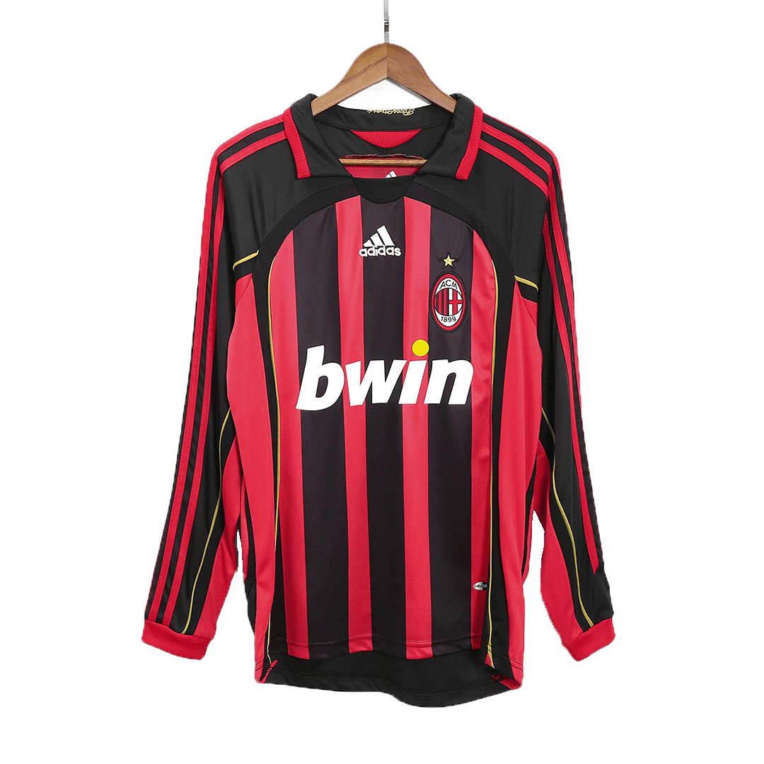 Retro Men's AC Milan 2006/07 Home Long Sleeve Soccer Jersey