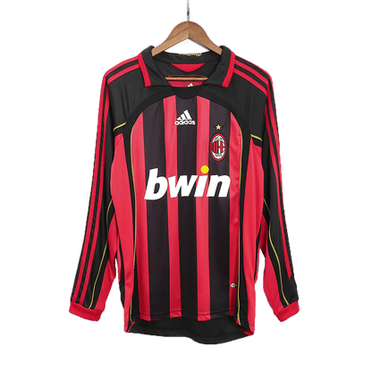 Retro Men's AC Milan 2006/07 Home Long Sleeve Soccer Jersey