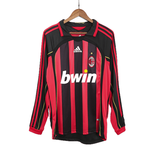 Retro Men's AC Milan 2006/07 Home Long Sleeve Soccer Jersey