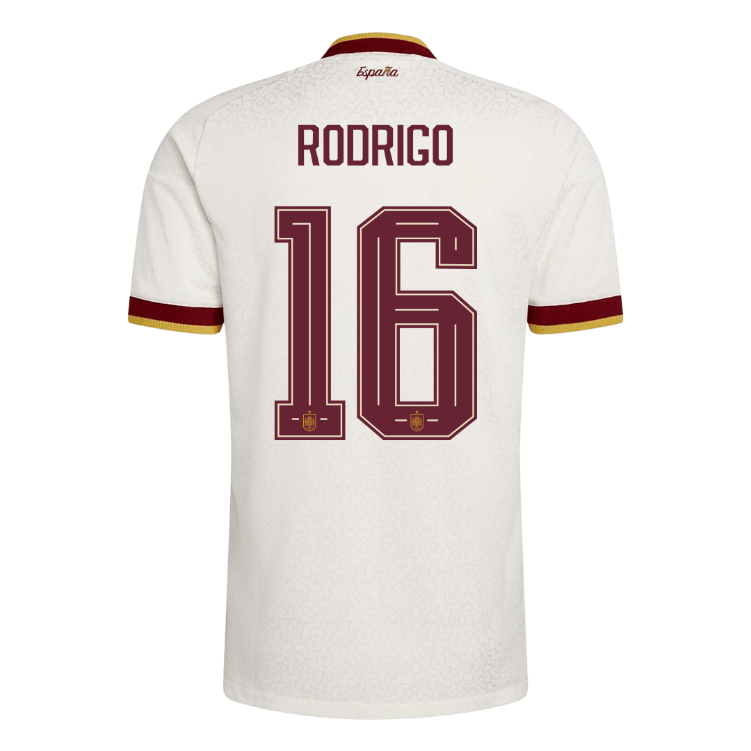 RODRIGO #16 Men's Spain World Cup 2026 Player Version Away Soccer Jersey - Slim Fit