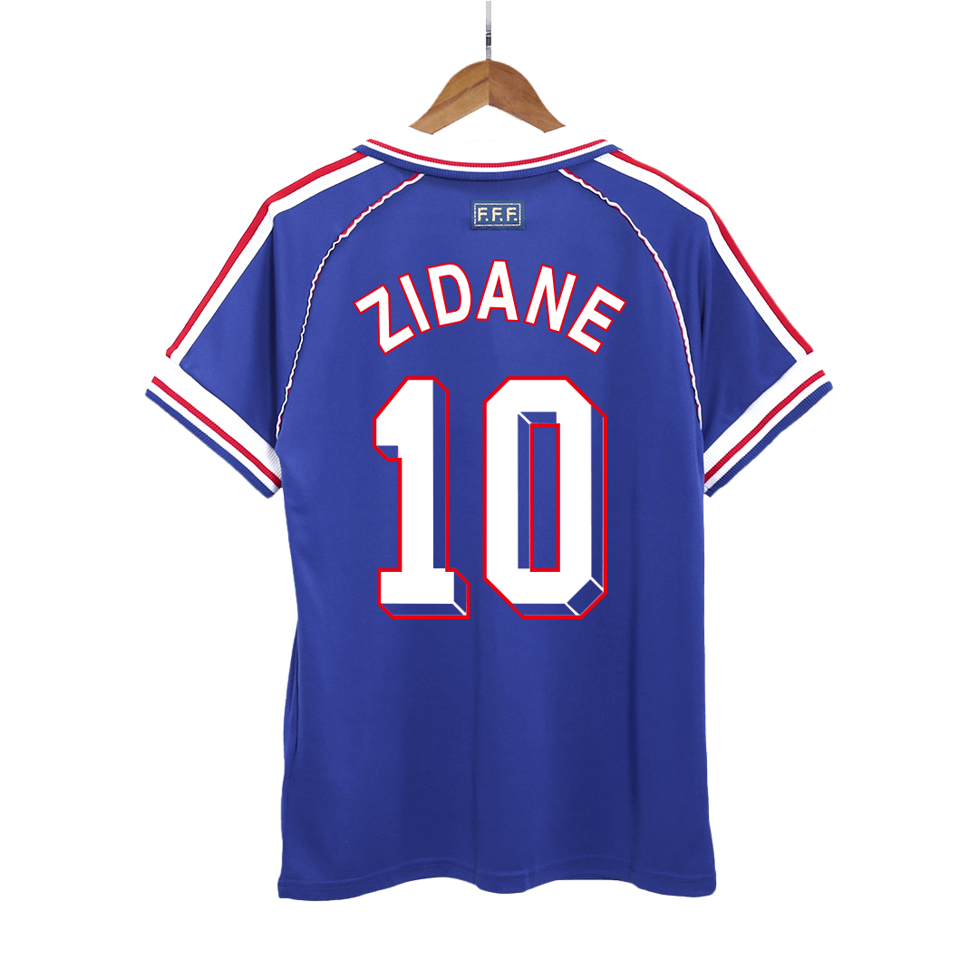 Retro ZIDANE #10 Men's France World Cup 1998 Home Soccer Jersey