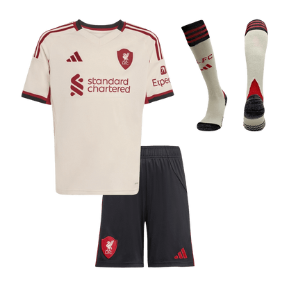 Kid's Liverpool 2025/26 Away Soccer Jersey Full Kit