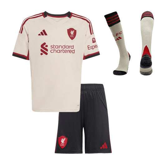 Kid's Liverpool 2025/26 Away Soccer Jersey Full Kit