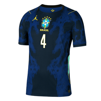 MARQUINHOS #4 Men's Brazil World Cup 2026 Player Version Away Soccer Jersey - Slim Fit