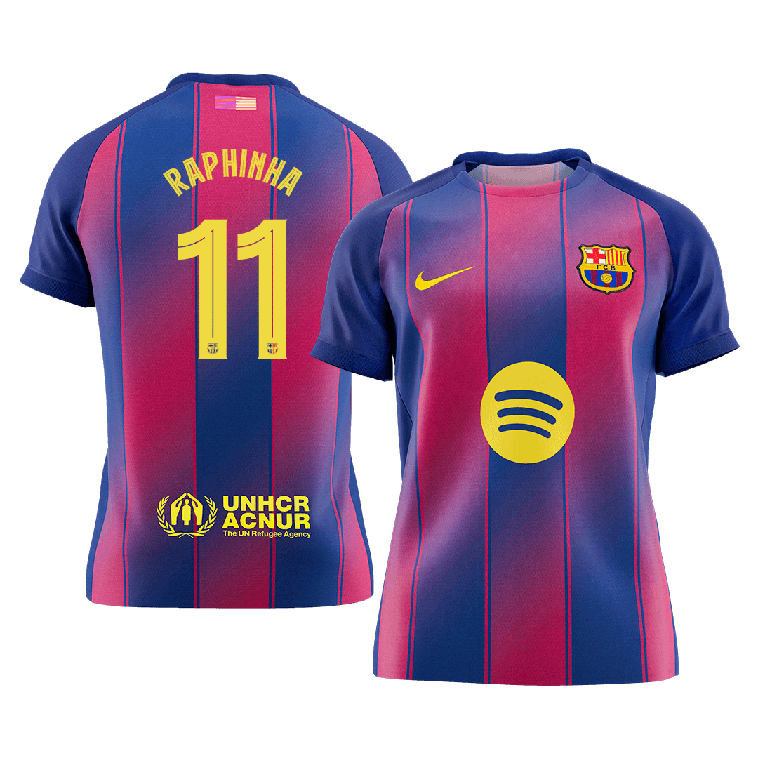 RAPHINHA #11 Men's Barcelona UCL 2025/26 Home Soccer Jersey [PREMIUM]