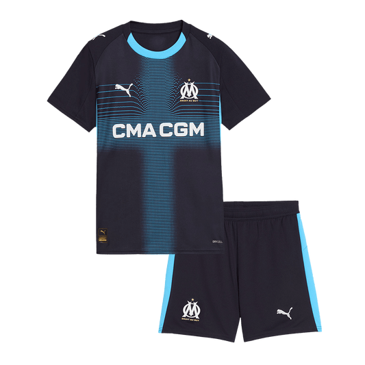 Kid's Marseille 2025/26 Away Soccer Jersey Kit
