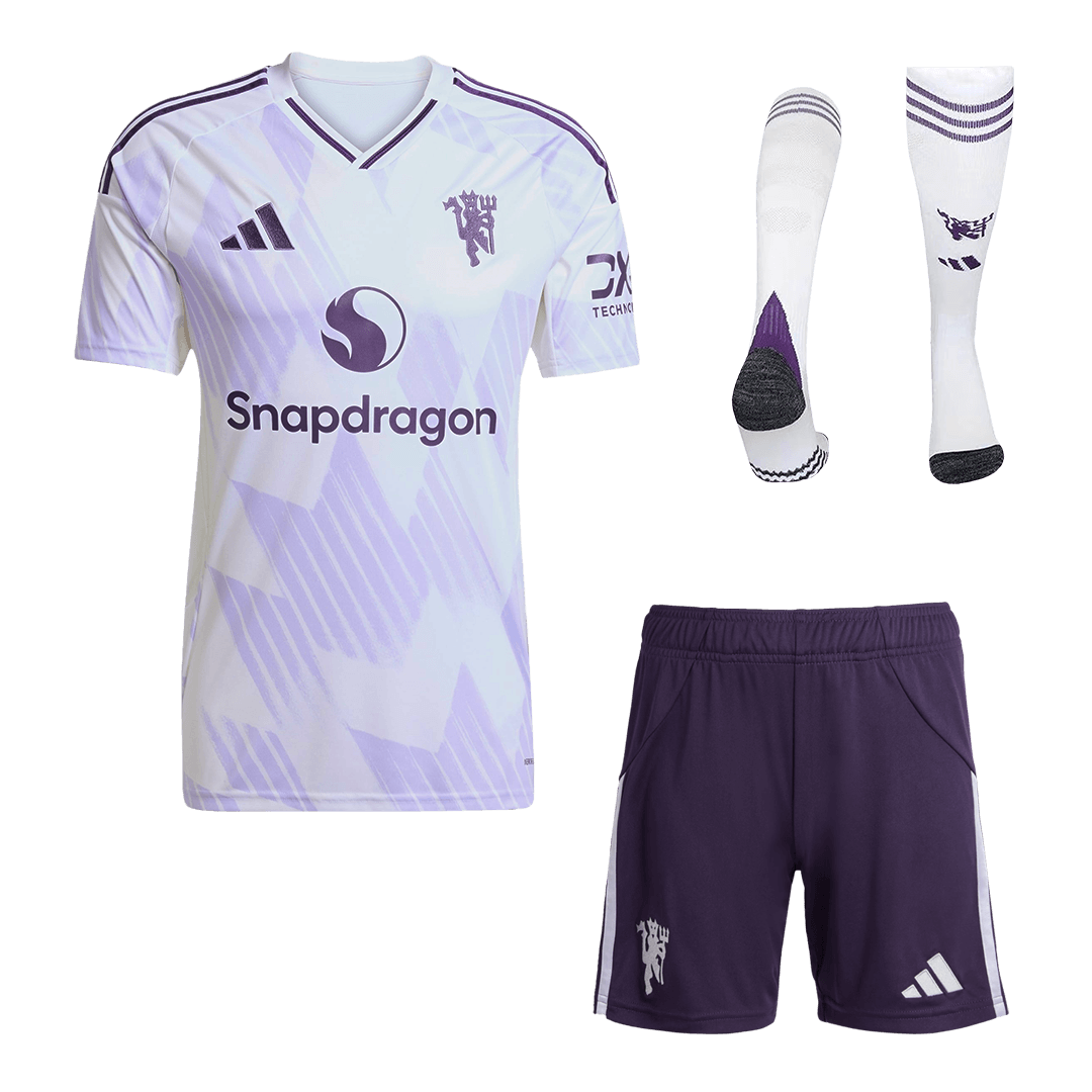 Men's Manchester United 2025/26 Away Soccer Jersey Full Kit