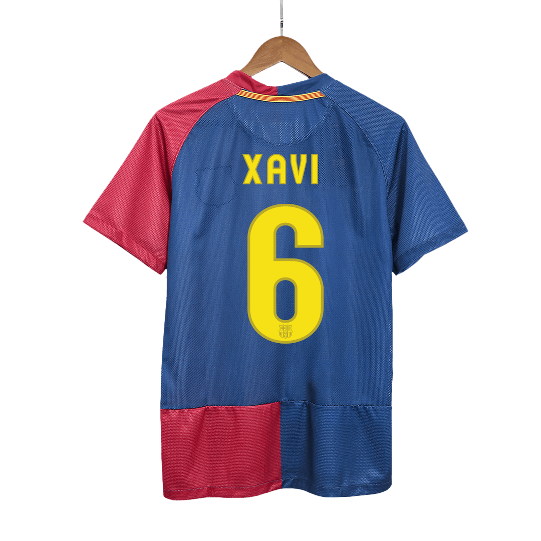Retro XAVI #6 Men's Barcelona UCL UCL Final 2008/09 Home Soccer Jersey