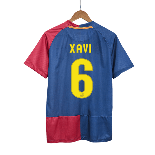 Retro XAVI #6 Men's Barcelona UCL UCL Final 2008/09 Home Soccer Jersey