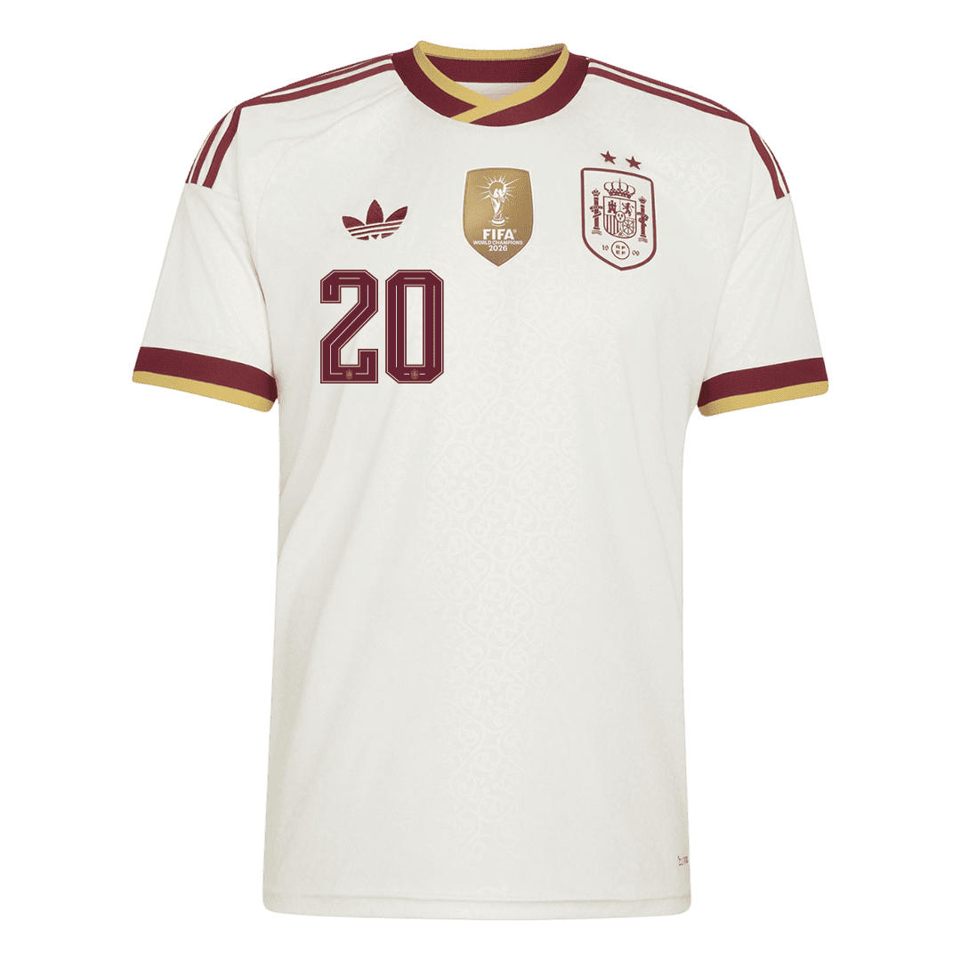 PEDRI #20 Men's Spain World Cup 2026 Champion Edition Away Soccer Jersey