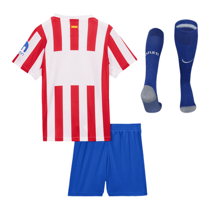 Kid's Atletico Madrid 2025/26 Home Soccer Jersey Full Kit