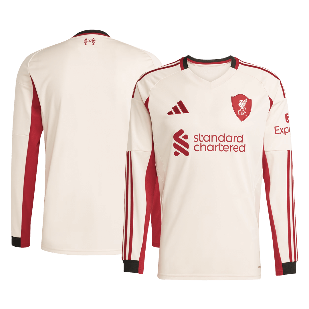 Men's Liverpool 2025/26 Away Long Sleeve Soccer Jersey
