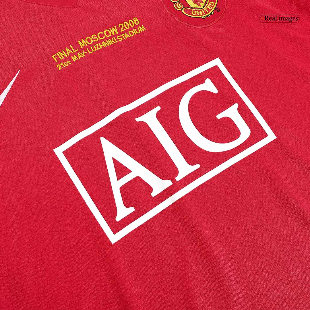 Retro RONALDO #7 Men's Manchester United UCL Final 2007/08 Home Long Sleeve Soccer Jersey