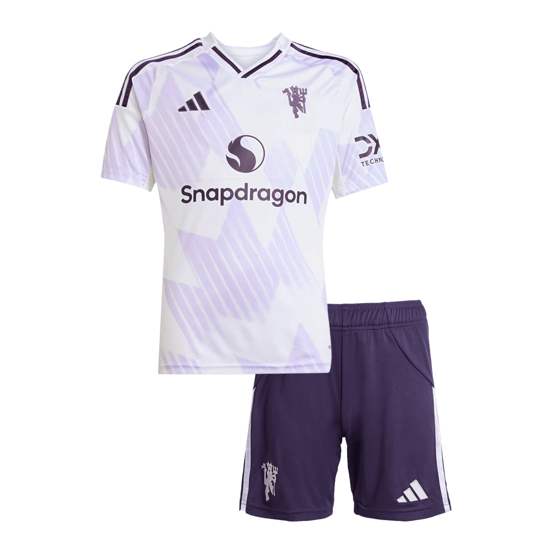 Kid's Manchester United 2025/26 Away Soccer Jersey Kit