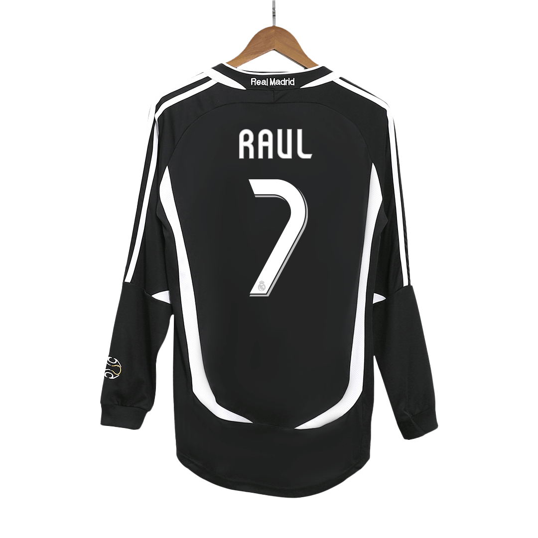 Retro RAUL #7 Men's Real Madrid 2006/07 Away Long Sleeve Soccer Jersey