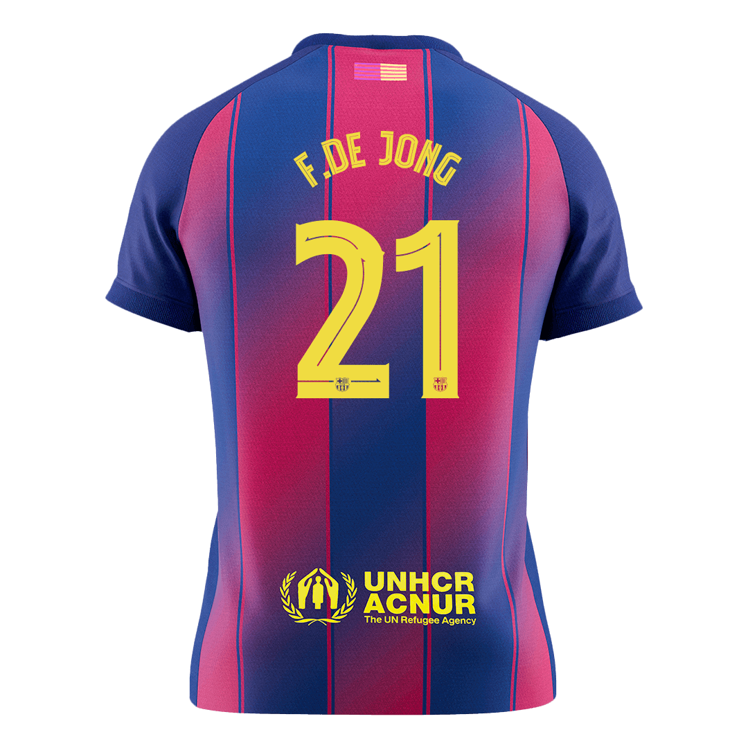 F.DE JONG #21 Men's Barcelona UCL 2025/26 Home Soccer Jersey [PREMIUM]