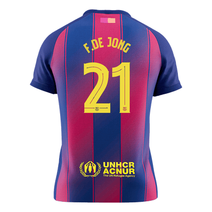 F.DE JONG #21 Men's Barcelona UCL 2025/26 Home Soccer Jersey [PREMIUM]