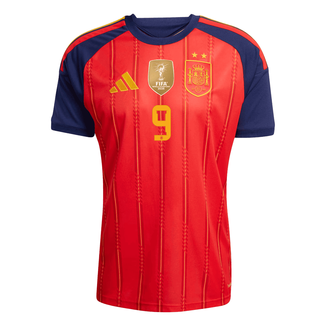 GAVI #9 Men's Spain World Cup 2026 Champion Edition Home Soccer Jersey