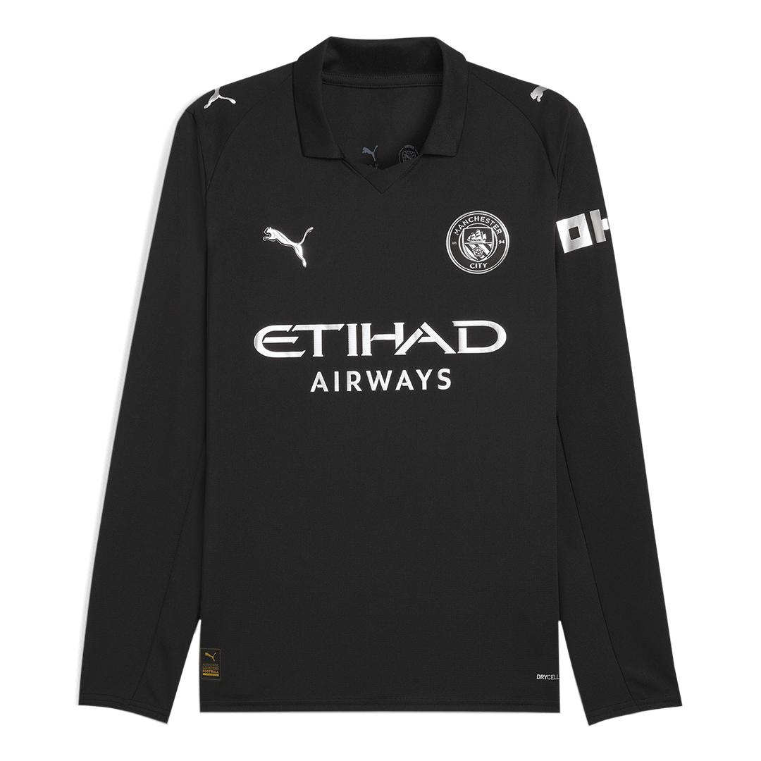Men's Manchester City 2025/26 Away Long Sleeve Soccer Jersey