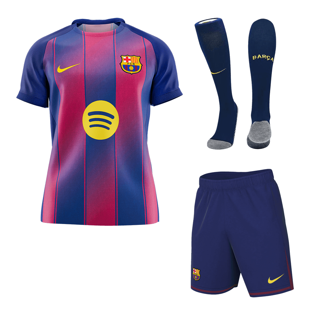 Men's Barcelona 2025/26 Home Soccer Jersey Full Kit [PREMIUM]