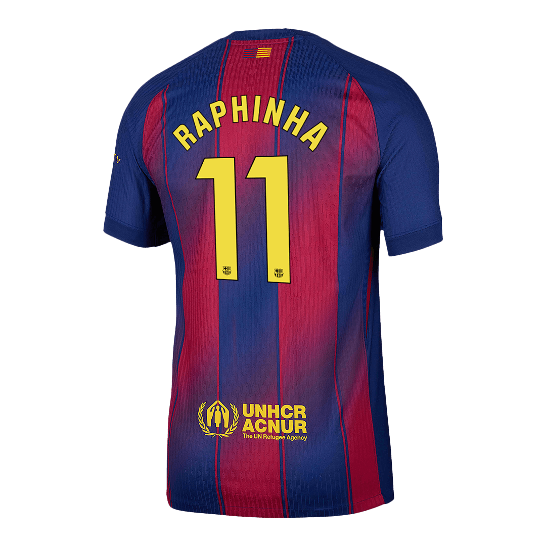 RAPHINHA #11 Men's Barcelona 2025/26 Player Version Home Soccer Jersey - Slim Fit