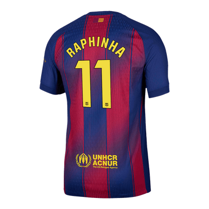 RAPHINHA #11 Men's Barcelona 2025/26 Player Version Home Soccer Jersey - Slim Fit