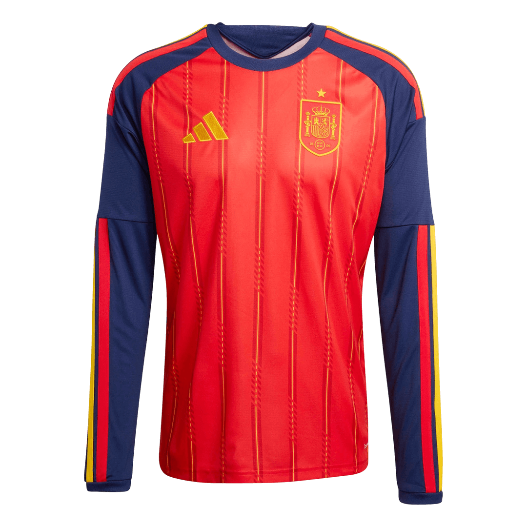 Men's Spain World Cup 2026 Home Long Sleeve Soccer Jersey